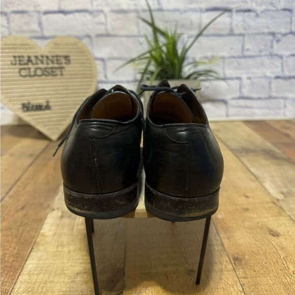 GUCCI 'Brogue' Men’s Sz 8 Black Leather Plain Toe Oxfords Italian Shoes - Picture 7 of 15